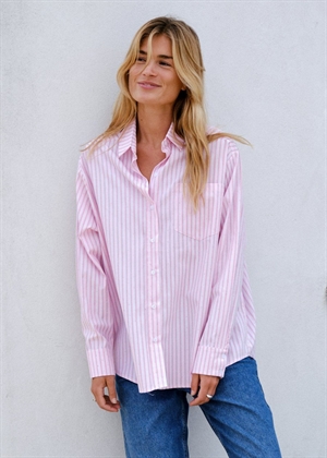 Dalma soft stripe stipe stone skjorte Pink Neo Noir 